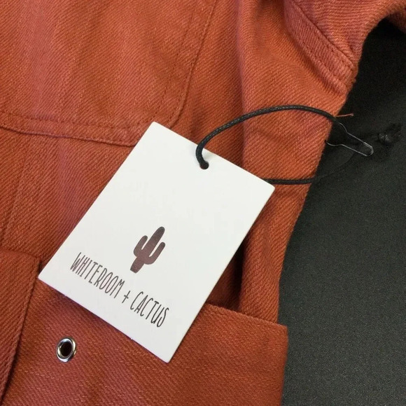 NWT Whiteroom+Cactus Womens Orange Belted Long Sleeve Button Front Jacket Large - Picture 8 of 12